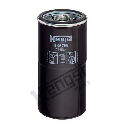 HENGST FILTER H357W Oil filter 1 1/2-12 U, Spin-on Filter