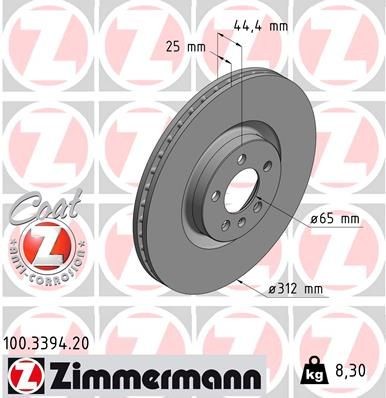 Great value for money - ZIMMERMANN Brake disc 100.3394.20