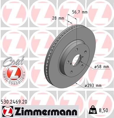 ZIMMERMANN 530.2469.20 Brake disc SUBARU experience and price