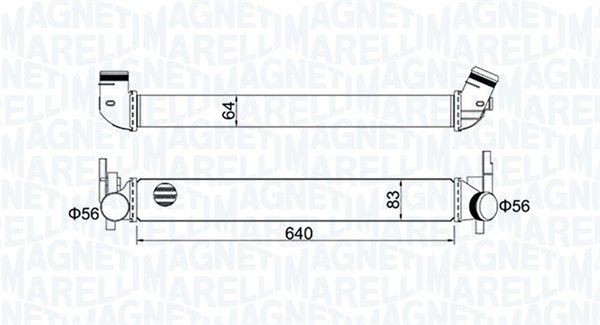 Original MAGNETI MARELLI MST441 Intercooler 351319204410 for AUDI A4