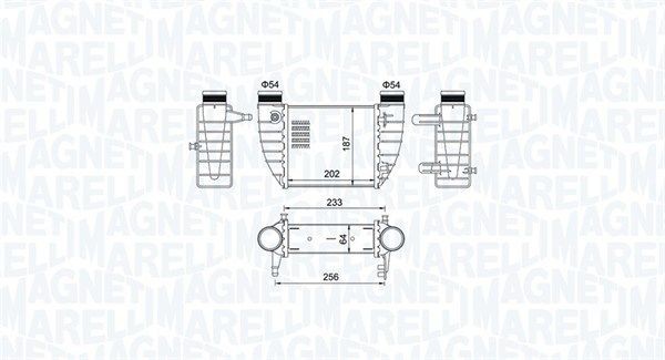 Original MAGNETI MARELLI MST485 Turbo intercooler 351319204850 for AUDI A4