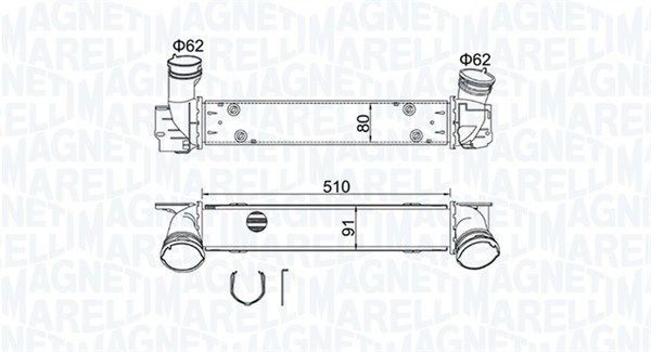 Original MAGNETI MARELLI MST488 Intercooler charger 351319204880 for BMW 3 Series
