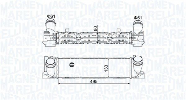 Original MAGNETI MARELLI MST490 Turbo intercooler 351319204900 for BMW X1