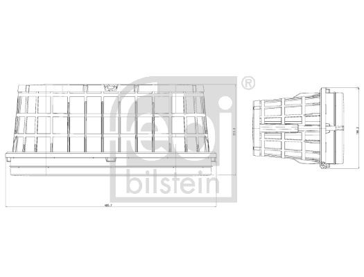 FEBI BILSTEIN 210,6mm, 186,2mm, 485,7mm, Filter Insert Length: 485,7mm, Width: 186,2mm, Height: 210,6mm Engine air filter 173491 buy