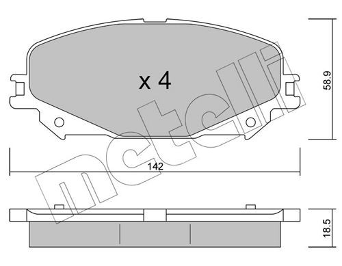 Original 22-1176-0 METELLI Brake pads SMART