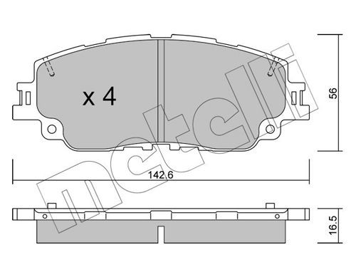 21389 METELLI excl. wear warning contact Thickness 1: 16,5mm Brake pads 22-1227-0 buy