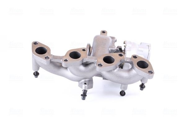 NISSENS 93253 Turbocharger Exhaust Turbocharger, Euro 4 (D4), Oil-cooled, Pneumatic, with exhaust manifold, Steel, Aluminium