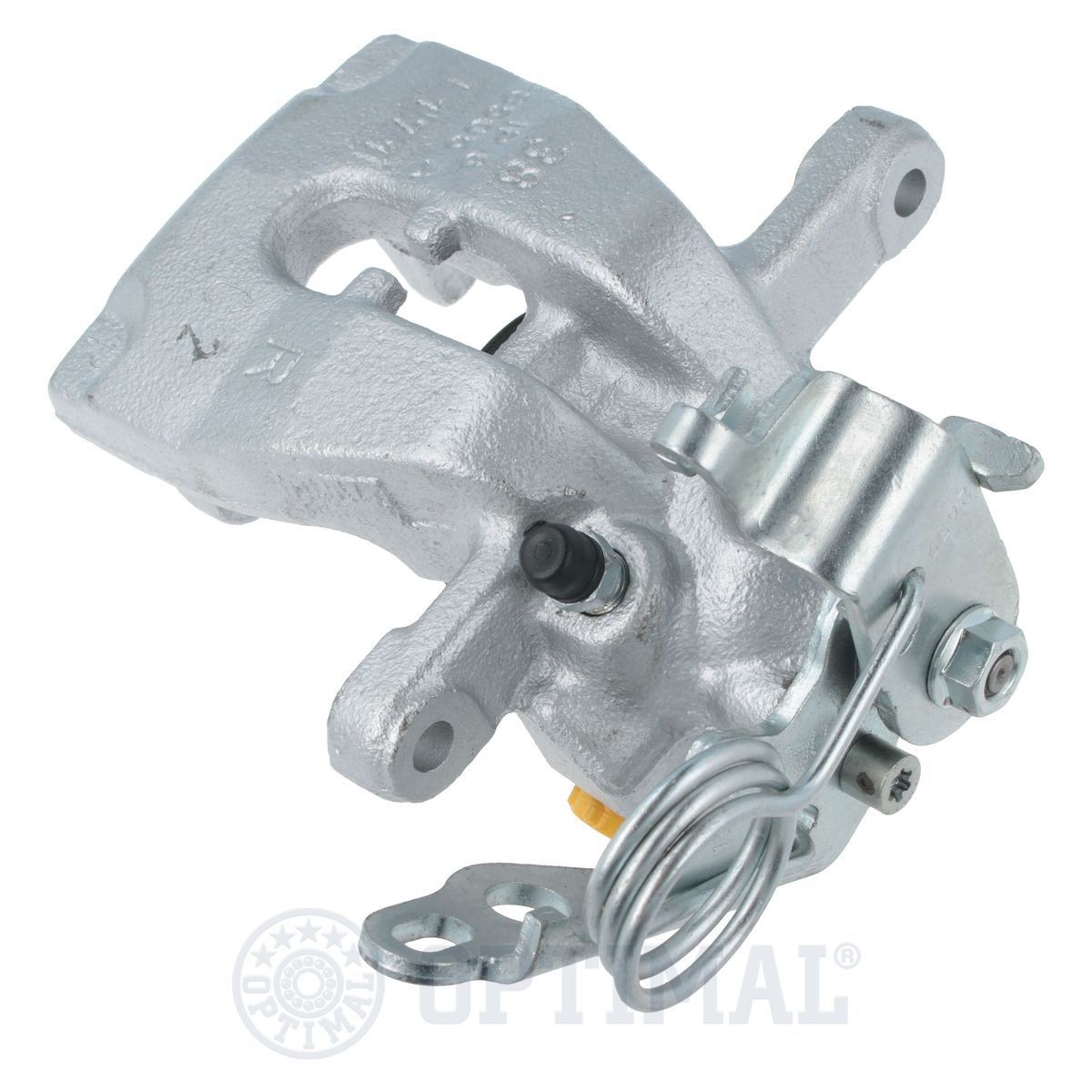 OPTIMAL BC-1036R Brake caliper Grey Cast Iron, Rear Axle Right, with accessories, without holding frame