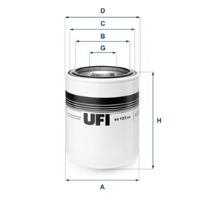 UFI 80.123.00 Filter, operating hydraulics 133,5 mm