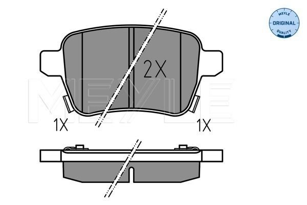 MEYLE 025 259 7317 Brake pad set Rear Axle, with acoustic wear warning, with anti-squeak plate