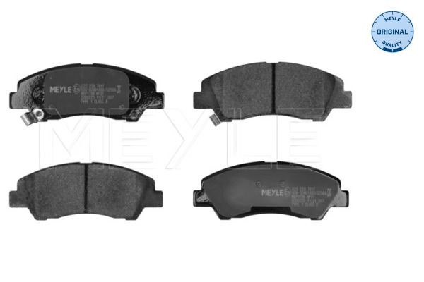 MEYLE 025 259 7617 Brake pad set Front Axle, with acoustic wear warning, with anti-squeak plate, with accessories