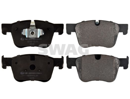 SWAG 33 10 1791 Brake pad set Front Axle, prepared for wear indicator, with piston clip