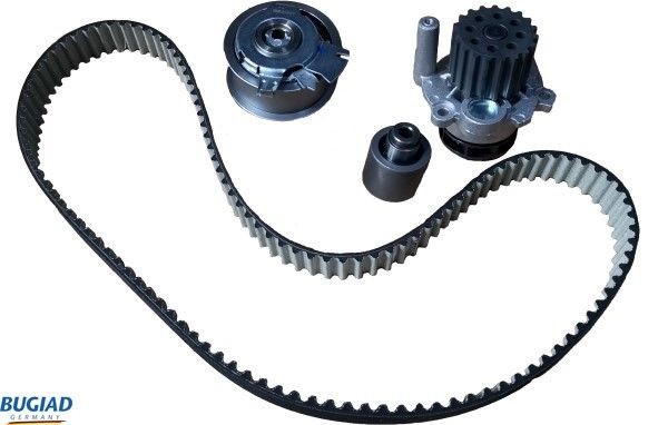 BUGIAD 045 121 011 H BTB56501 Water pump and timing belt kit with belt, with fastening material, Number of Teeth: 120