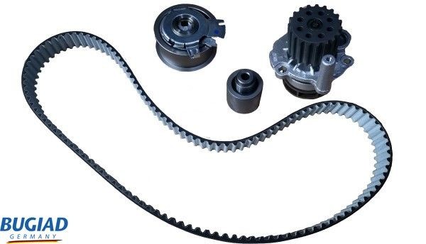 BUGIAD BTB56502 Water pump and timing belt kit with belt, with fastening material, Number of Teeth: 120 L: 1143 mm