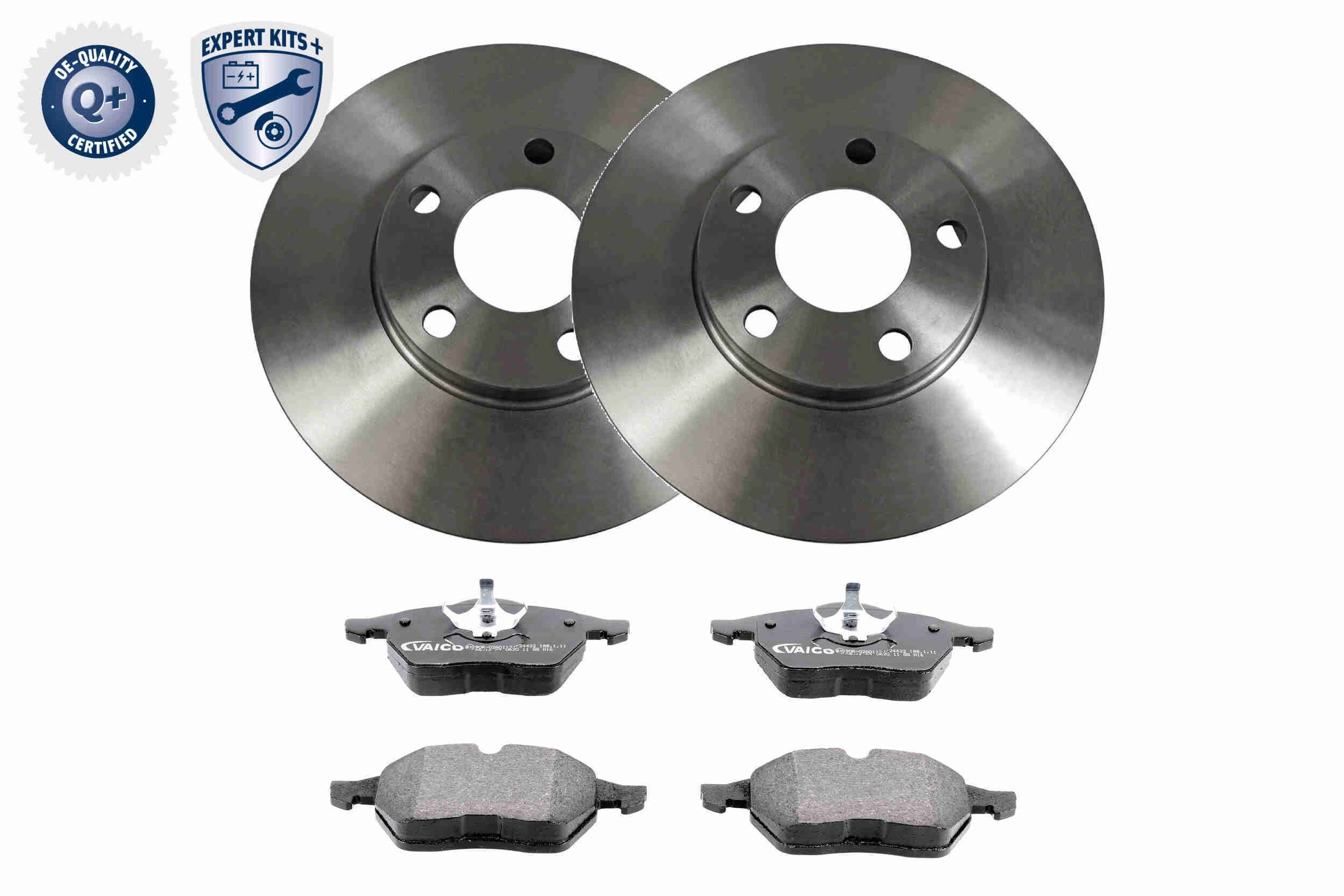 VAICO V10-5840 Brake discs and pads set Front Axle, internally vented, with brake pads
