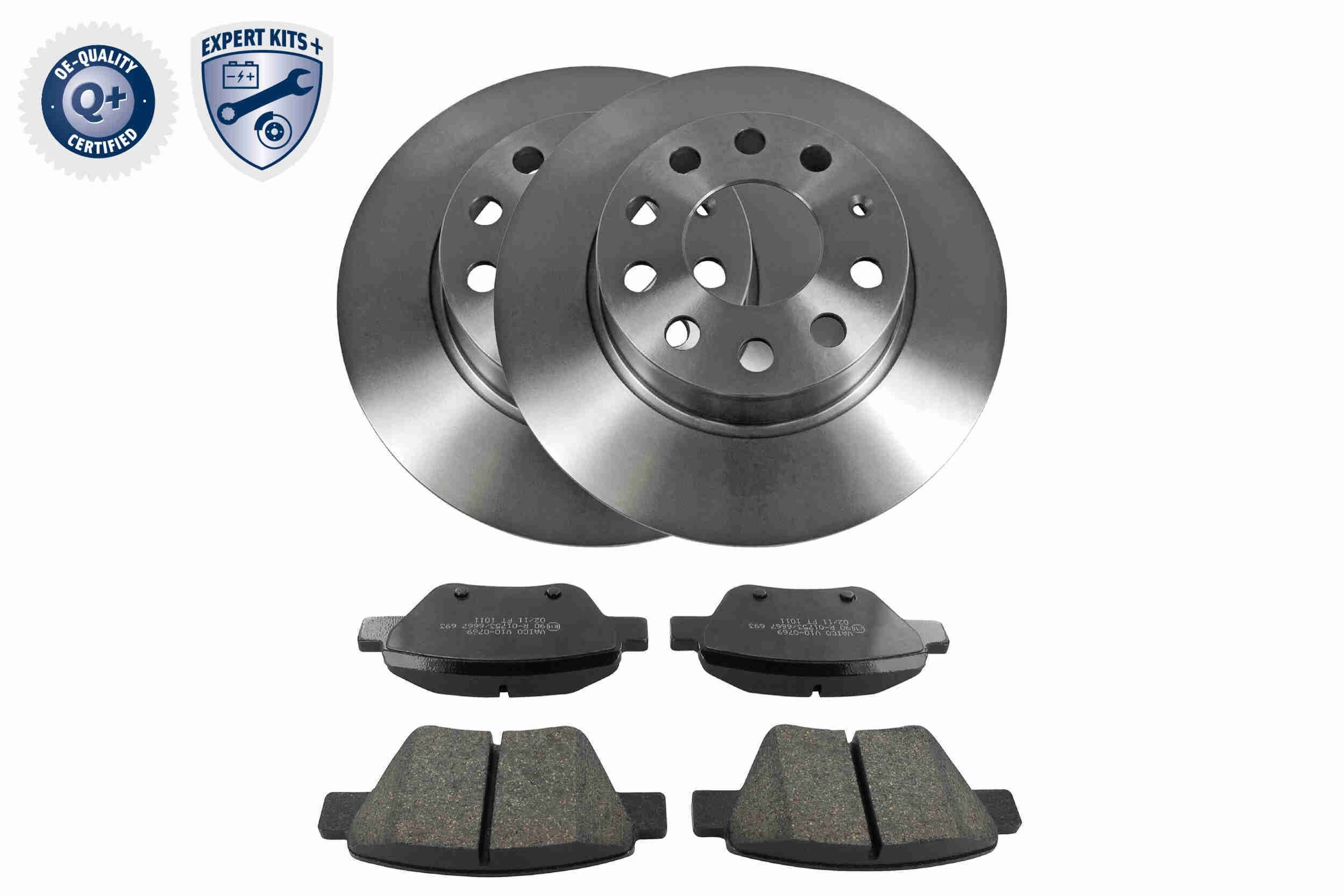 VAICO V10-6625 Brake discs and pads set solid, with brake pads