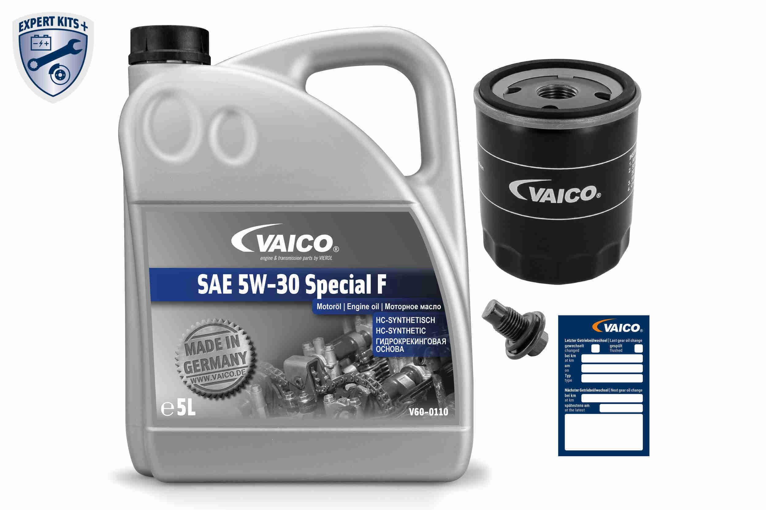 5W30 VAICO V60-3003 Kit tagliando e kit filtri con vite spurgo olio, con olio, con filtro, con anello tenuta Ford USA di qualità originale