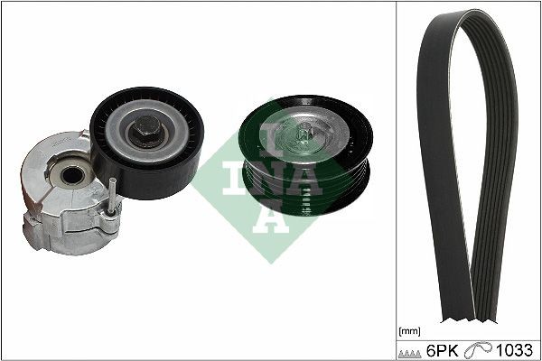 529 0418 10 INA Serpentine belt kit ALFA ROMEO Check alternator freewheel clutch & replace if necessary