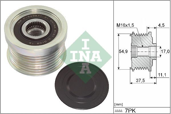 INA 535 0349 10 Generatorfreilauf für MITSUBISHI Canter (FE5, FE6) 6.Generation LKW in Original Qualität