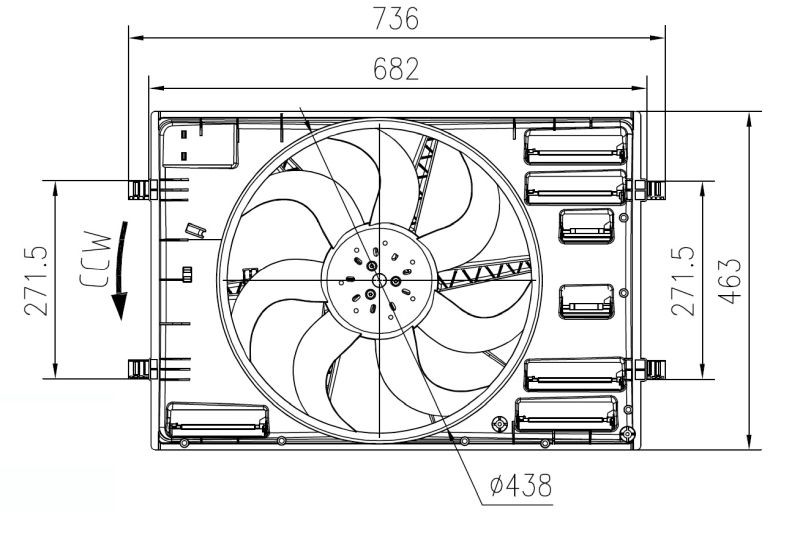 NRF Fan, radiator 47916 Volkswagen GOLF 2015