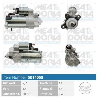 MEAT & DORIA 5014058 Starter motor 6G9N 11000 FA