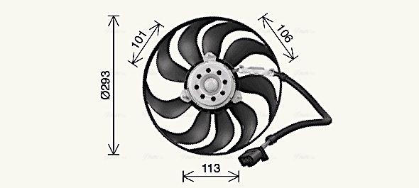 AVA COOLING SYSTEMS VN7546 Fan, radiator 1J0.959.455 R