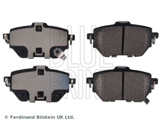BLUE PRINT ADBP420048 Brake pad set Rear Axle, with acoustic wear warning, with anti-squeak plate, with fastening material