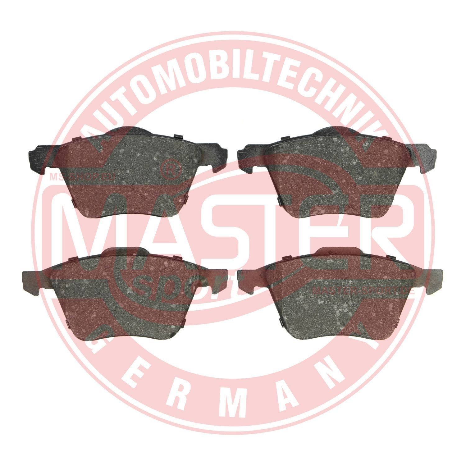 13046072042N-SET-MS MASTER-SPORT Brake pad set SAAB Front Axle, not prepared for wear indicator, excl. wear warning contact, with anti-squeak plate