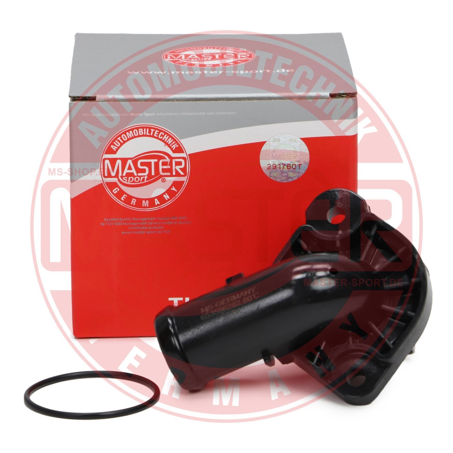 MASTER-SPORT HD653596282 Thermostat in engine cooling system Opening Temperature: 80°C, with seal, with flange, Plastic
