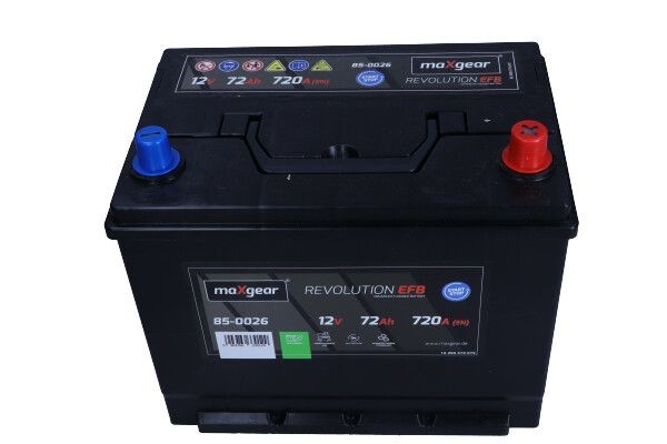 MAXGEAR 85-0026 Batterie 12V 72Ah 720A B01 EFB-Batterie, Pluspol