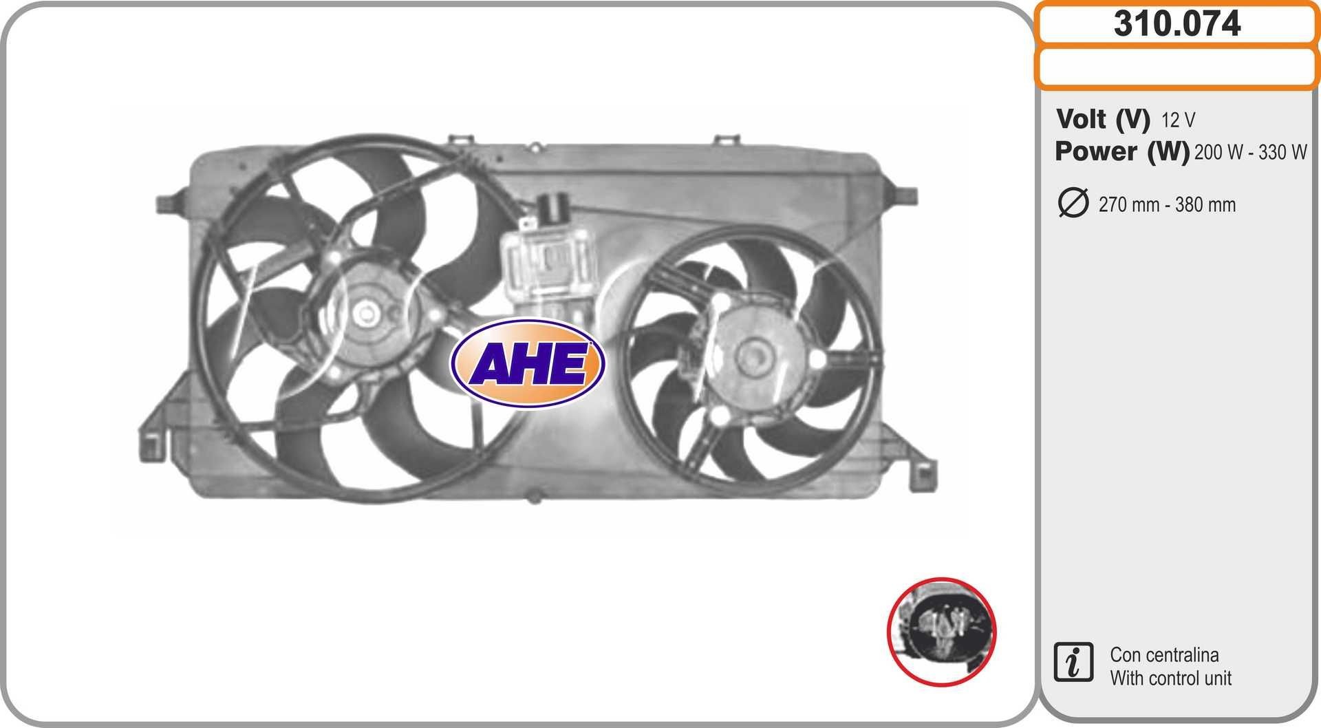 AHE 310074 Cooling fan FORD Transit Mk6 Platform / Chassis (V347, V348) 2.3 16V CNG RWD 136 hp Petrol/Compressed Natural Gas (CNG) 2011 price
