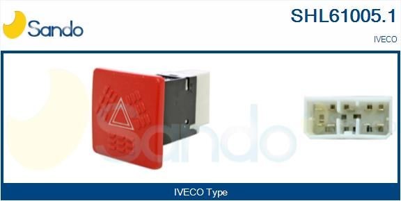 SANDO SHL61005.1 Warnblinkschalter für IVECO EuroStar LKW in Original Qualität