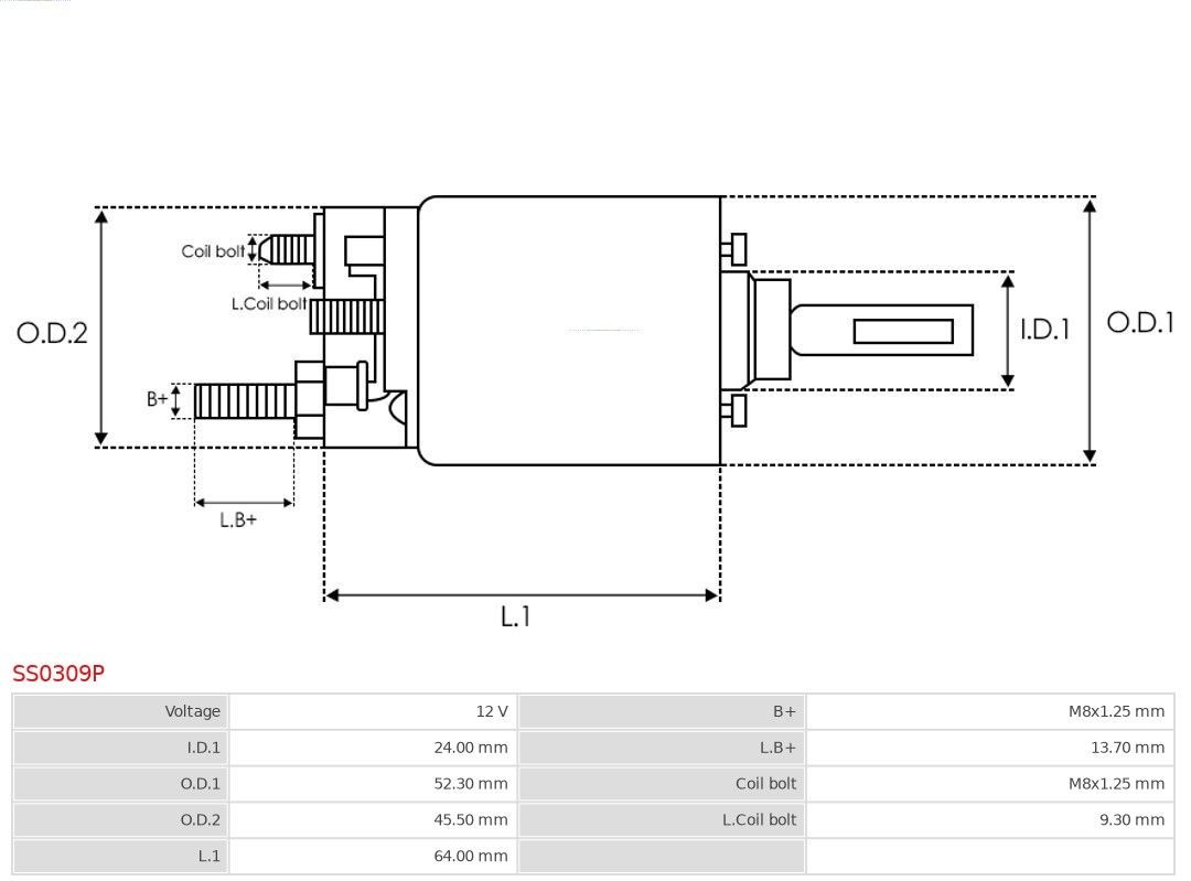AS-PL SS0309P Starter motor solenoid