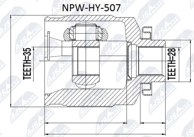 NTY NPW-HY-507 Joint kit, drive shaft 49505-2PA20