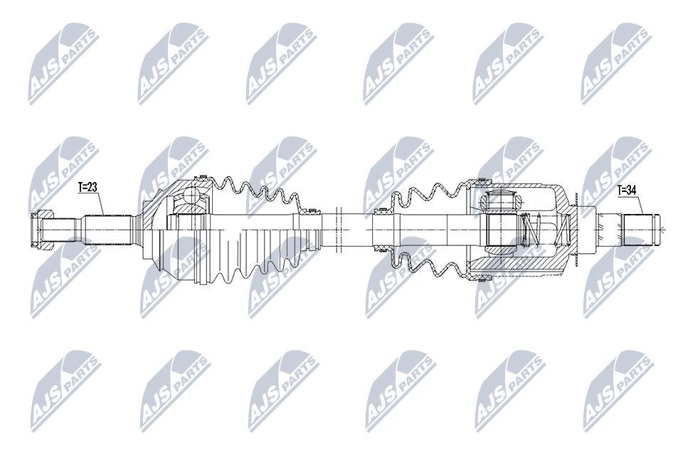 Original NTY Driveshaft NPW-RE-097 for RENAULT CLIO