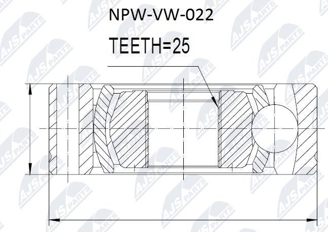 NTY NPW-VW-022 Drive shaft coupler AUDI A6 1997 in original quality