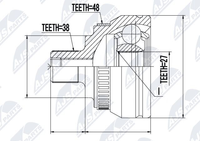 NTY NPZ-FR-020 Joint kit, drive shaft 7M0 498 099 X