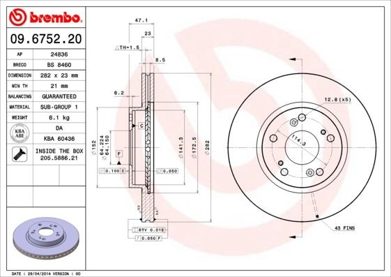BREMBO 09675220 Temperature switch, radiator fan Honda CR-V Mk2 2.0 152 hp Petrol 2002 price