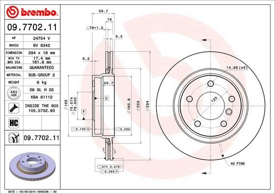 BREMBO Brake discs 09.7702.11 buy online