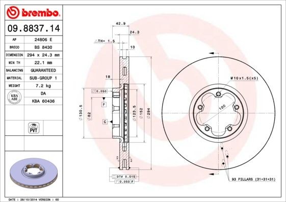 BREMBO 09883714 Mass air flow sensor FORD Transit Mk5 Platform / Chassis (V184, V185) 2.3 BiFuel 143 hp Petrol/Liquified Petroleum Gas (LPG) 2004 price