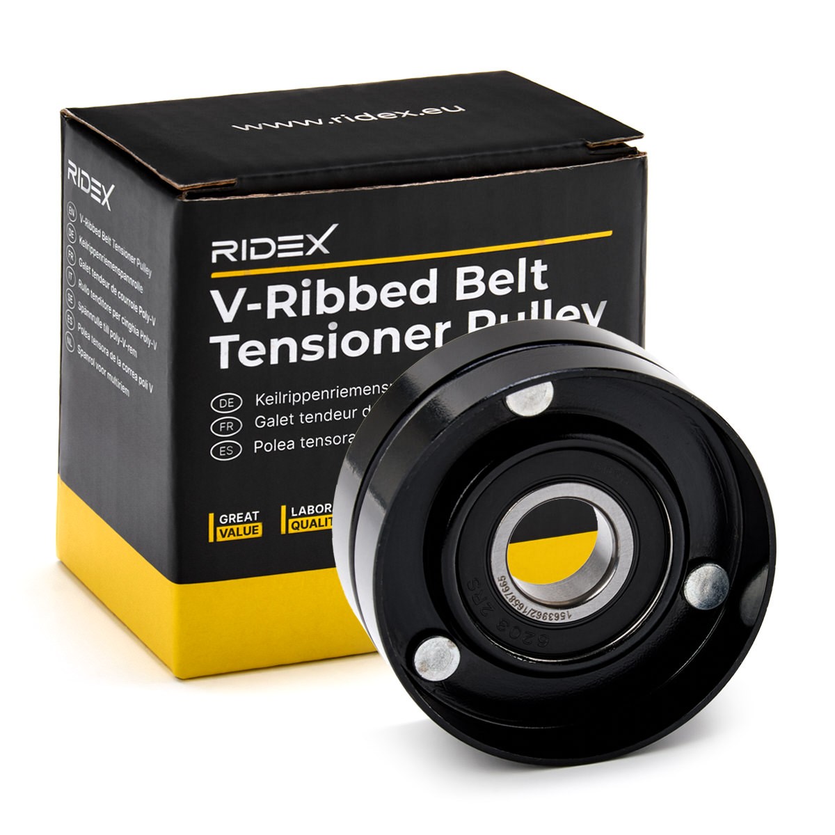 Ford TRANSIT Belt tensioner pulley 16587665 RIDEX 310T0486 online buy