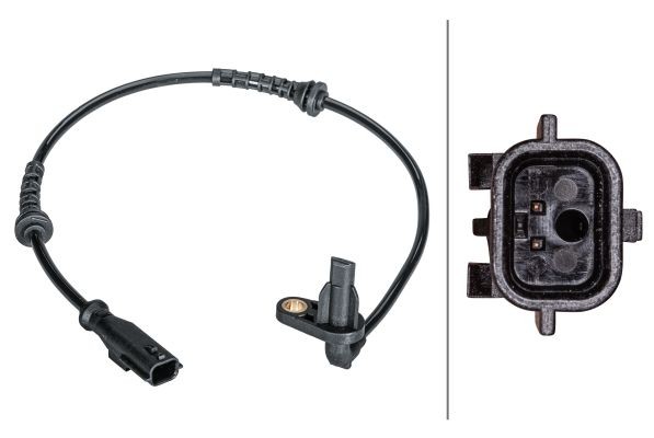 HELLA Rear Axle, Active sensor, 2-pin connector, 450mm Number of pins: 2-pin connector Sensor, wheel speed 6PU 012 679-341 buy
