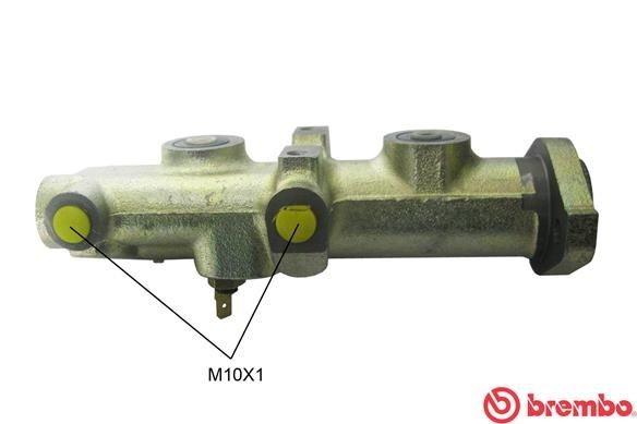 BREMBO M A6 002 Brake master cylinder Bore Ø: 22,2 mm, Cast Iron, 10 x 1 (2)