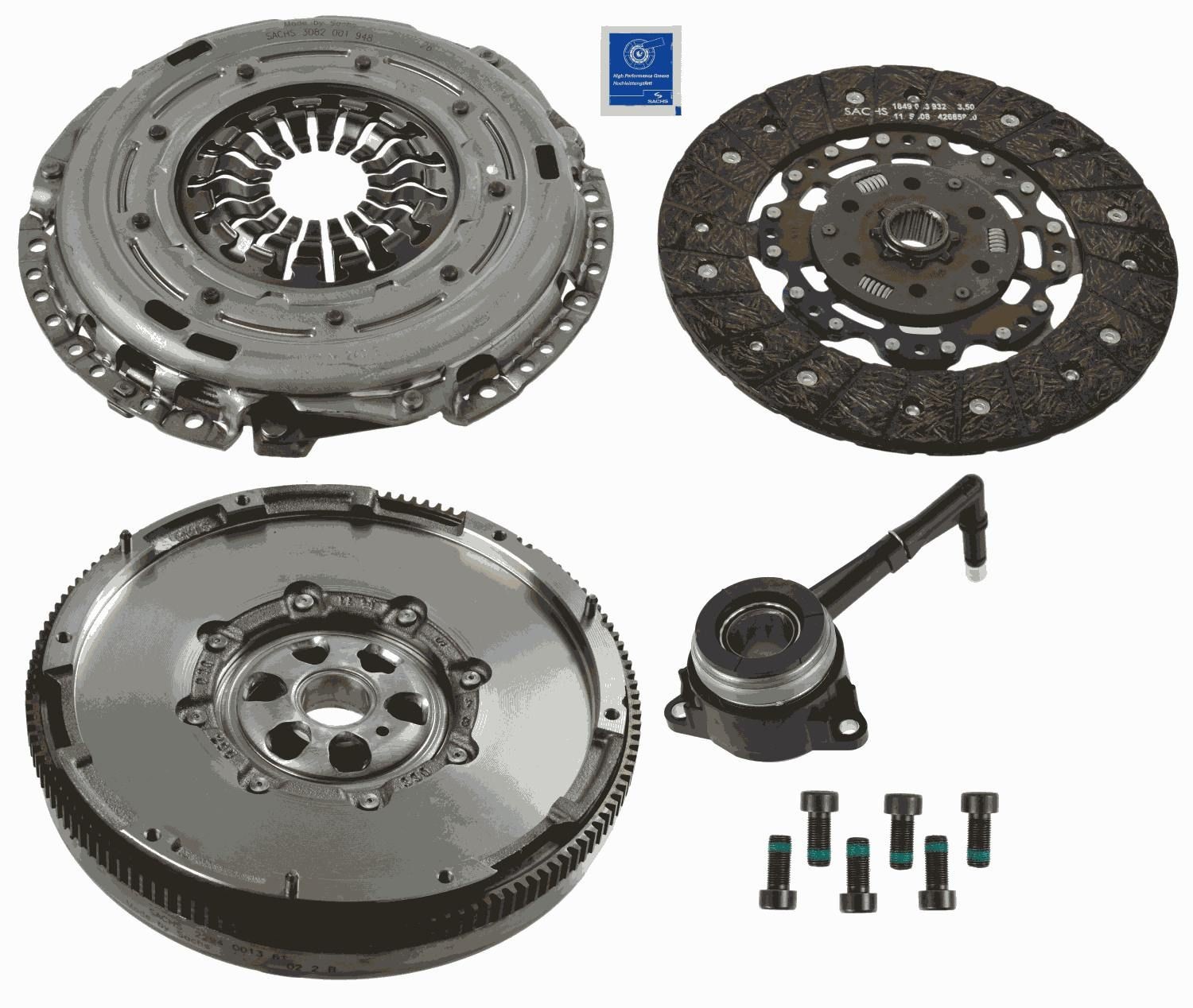 SACHS 2290 601 145 Clutch kit with central slave cylinder, with clutch pressure plate, with dual-mass flywheel, with flywheel screws, with clutch disc, 240mm
