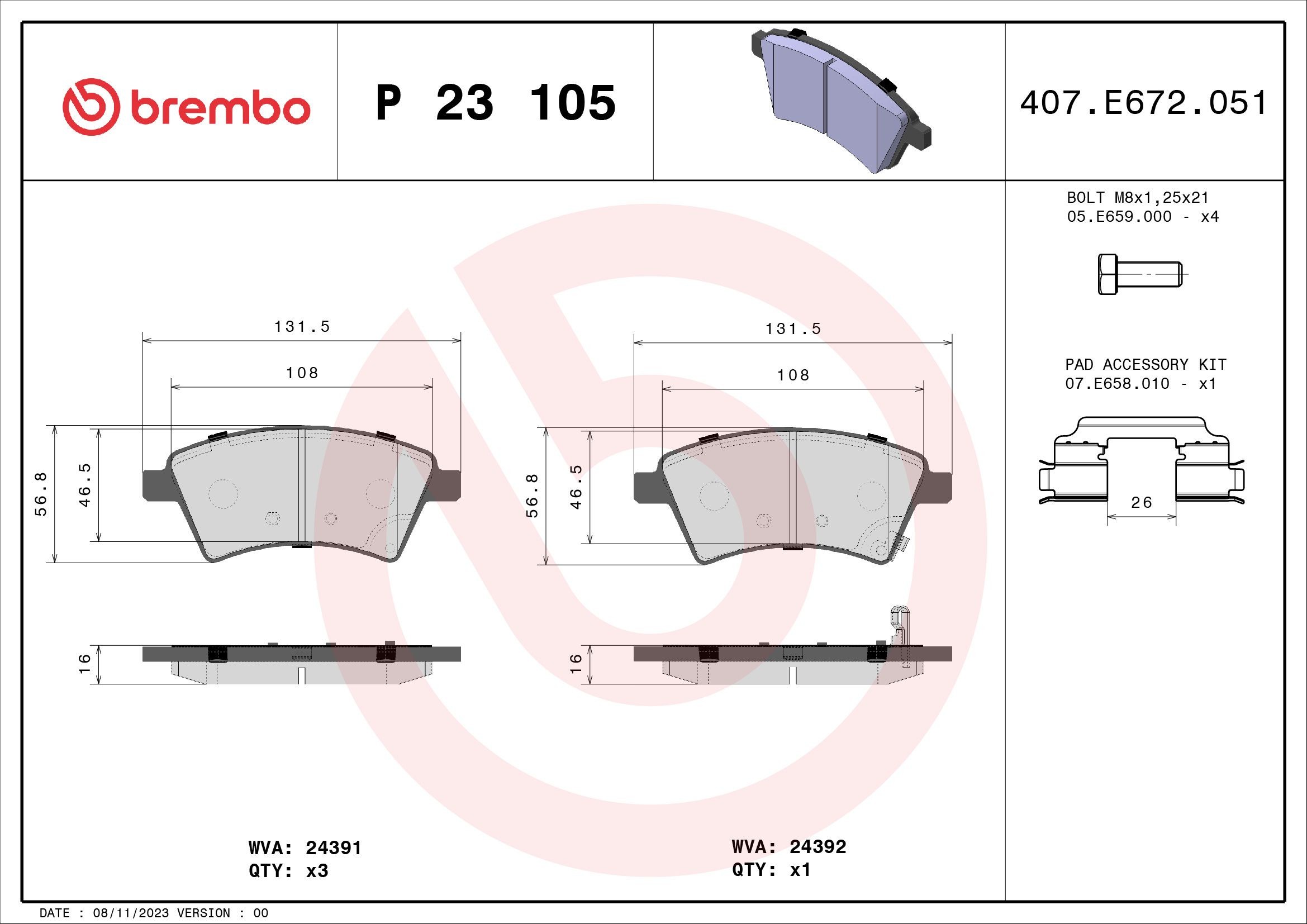 P23105 Bremsbeläge & Bremsbelagsatz BREMBO Erfahrung