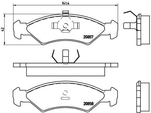 BREMBO P 24 016 Brake pad set excl. wear warning contact, without accessories