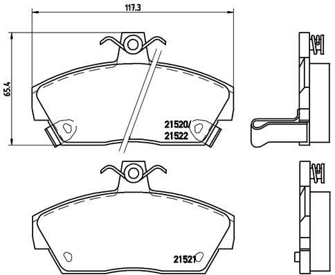 BREMBO P 28 019 Brake pad set with acoustic wear warning, with brake caliper screws, without accessories