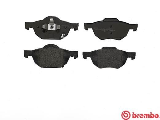 P28036 Set of brake pads D2008 9238 BREMBO with acoustic wear warning, with piston clip, without accessories