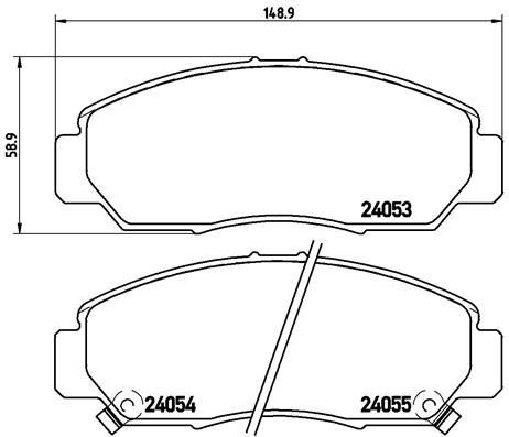 BREMBO P 28 047 Brake pad set with acoustic wear warning, without accessories