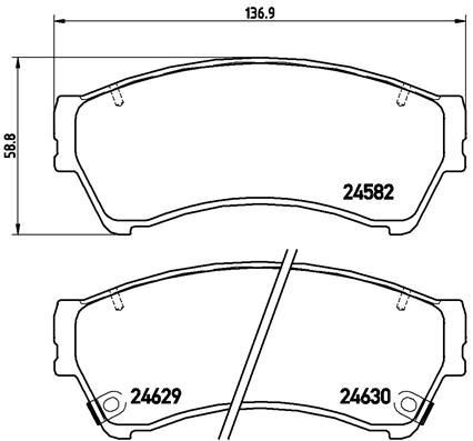 BREMBO P 49 039 Brake pad set with acoustic wear warning, without accessories